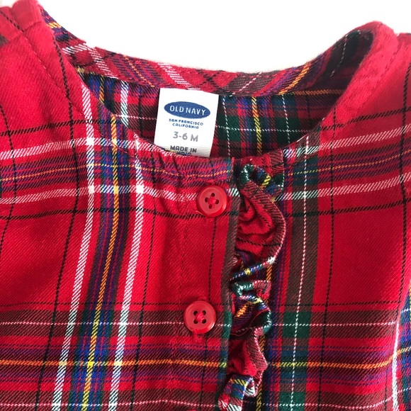 Baby Girl Holiday Plaid Flannel Dress - Picture 3 of 4